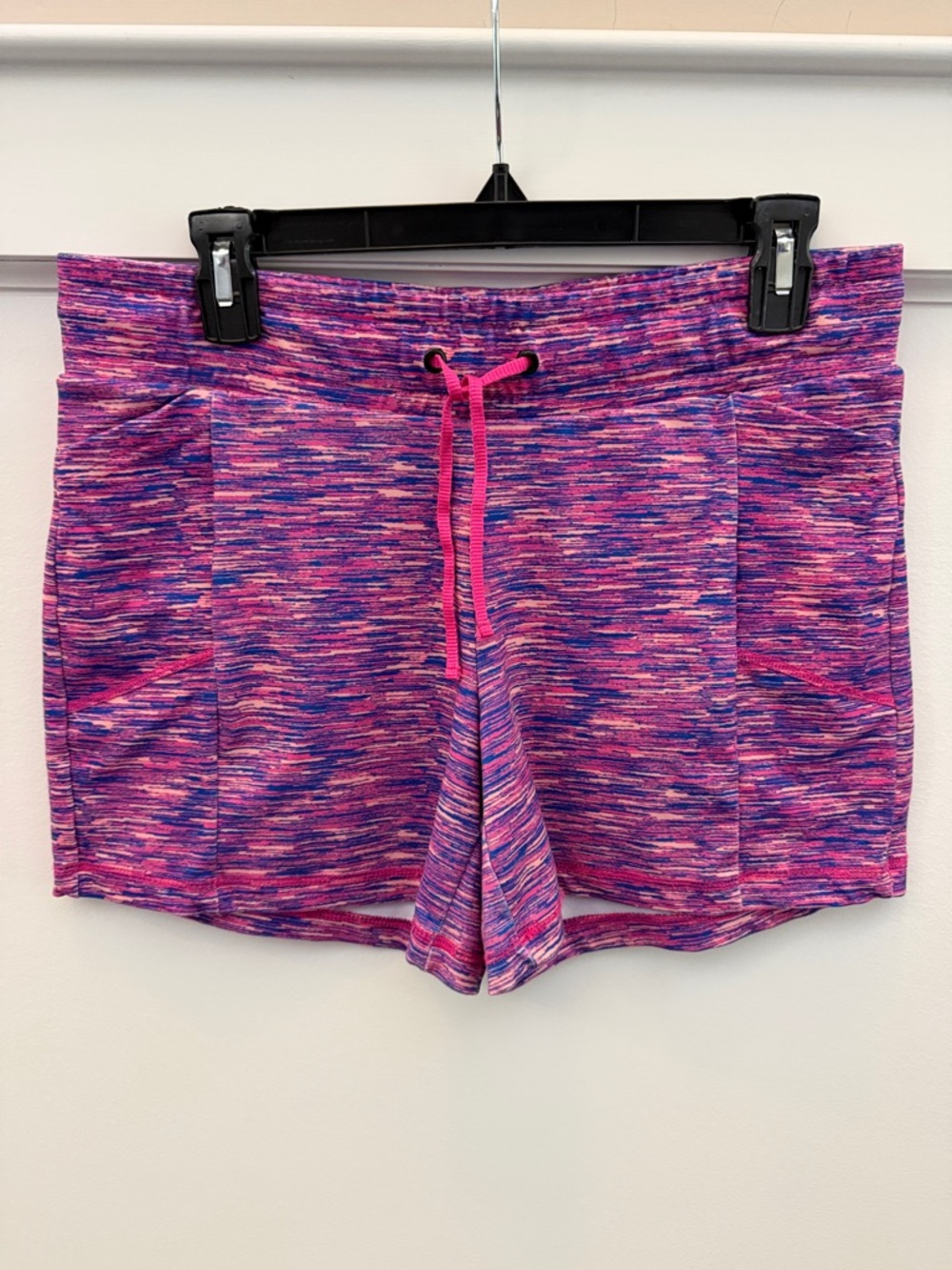 Zelos Pink Purple Marled Running Shorts • Drawstring • Size S CURVY/PLUS • GPC